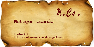 Metzger Csanád névjegykártya